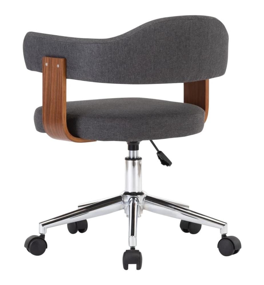 Chaise pivotante à manger Gris Bois courbé et tissu