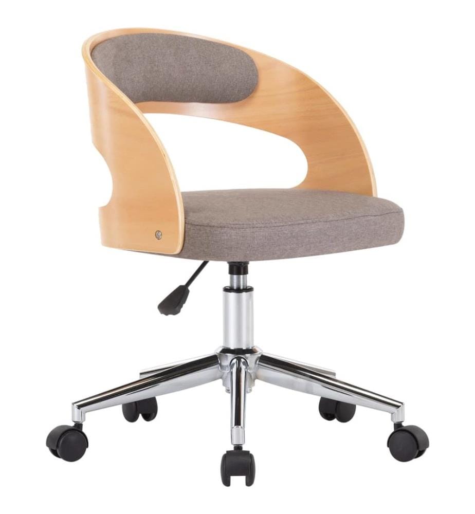 Chaise pivotante à manger Taupe Bois courbé et tissu