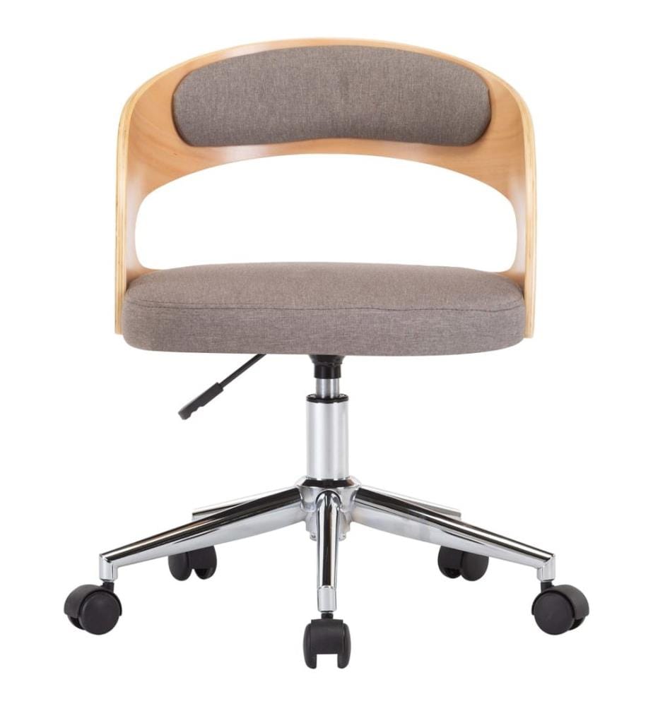 Chaise pivotante à manger Taupe Bois courbé et tissu