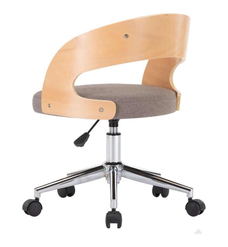 Chaise pivotante à manger Taupe Bois courbé et tissu