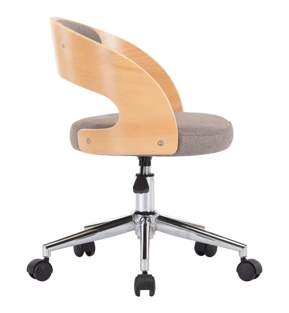 Chaise pivotante à manger Taupe Bois courbé et tissu
