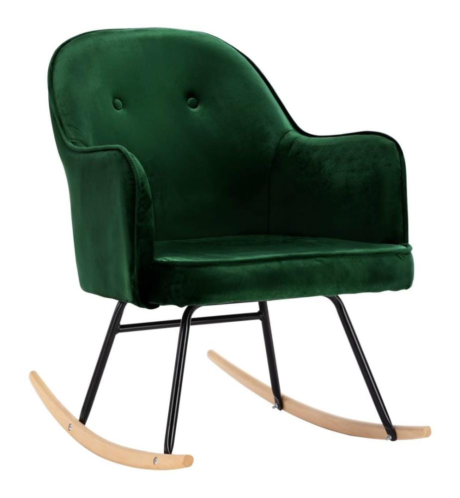 Chaise à bascule Vert foncé Velours