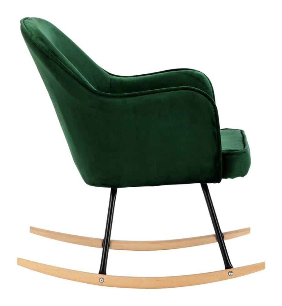 Chaise à bascule Vert foncé Velours