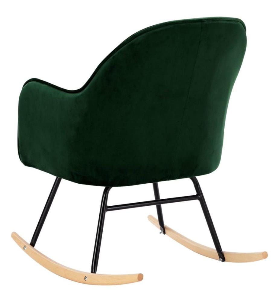 Chaise à bascule Vert foncé Velours