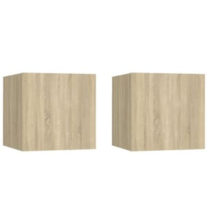 Nachttische 2 Stk. Sonoma-Eiche 30,5x30x30 cm Holzwerkstoff