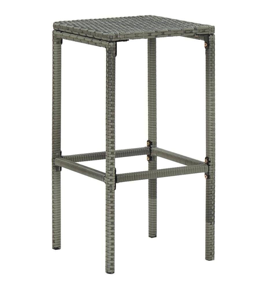 Tabourets de bar avec coussins lot de 2 gris résine tressée