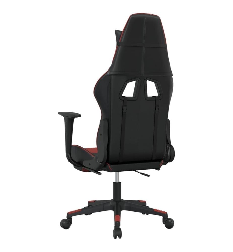Chaise de jeu avec repose-pied Noir/rouge bordeaux Similicuir