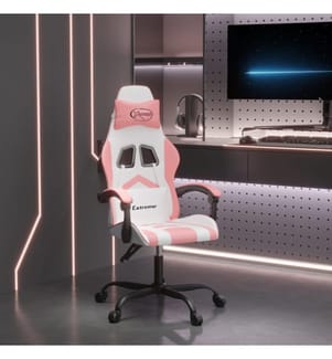 Chaise de jeu Blanc et rose Similicuir