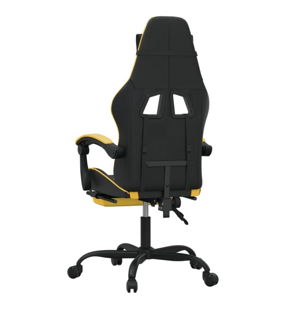 Chaise de jeu avec repose-pied Noir et doré Similicuir