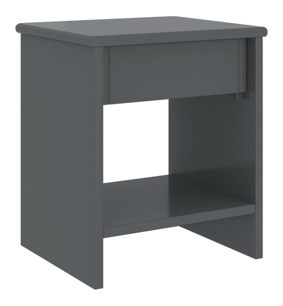Nachttisch Dunkelgrau 35x30x40 cm Kiefer Massivholz