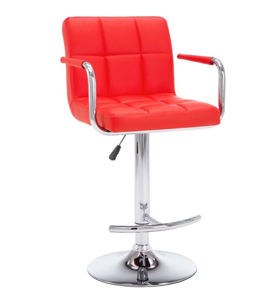 Tabourets de bar lot de 2 rouge similicuir