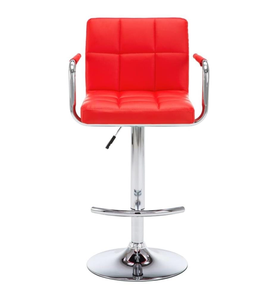Tabourets de bar lot de 2 rouge similicuir