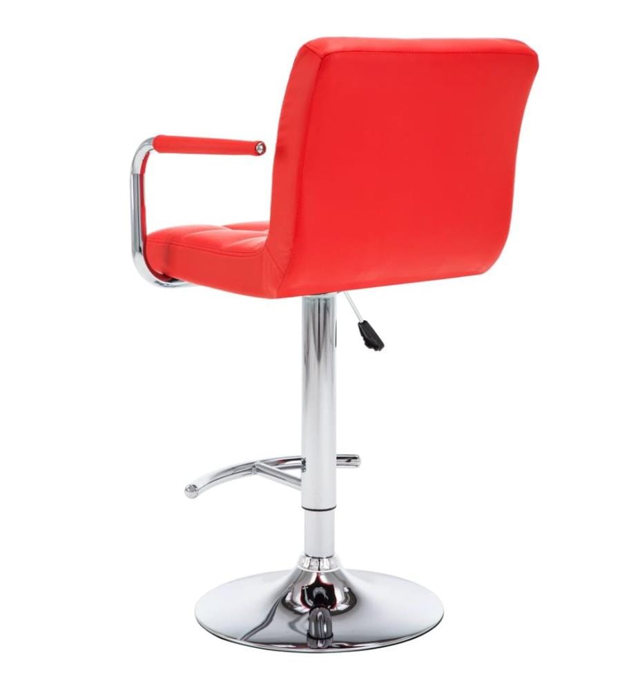 Tabourets de bar lot de 2 rouge similicuir