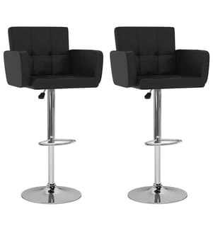 Tabourets de bar lot de 2 noir similicuir