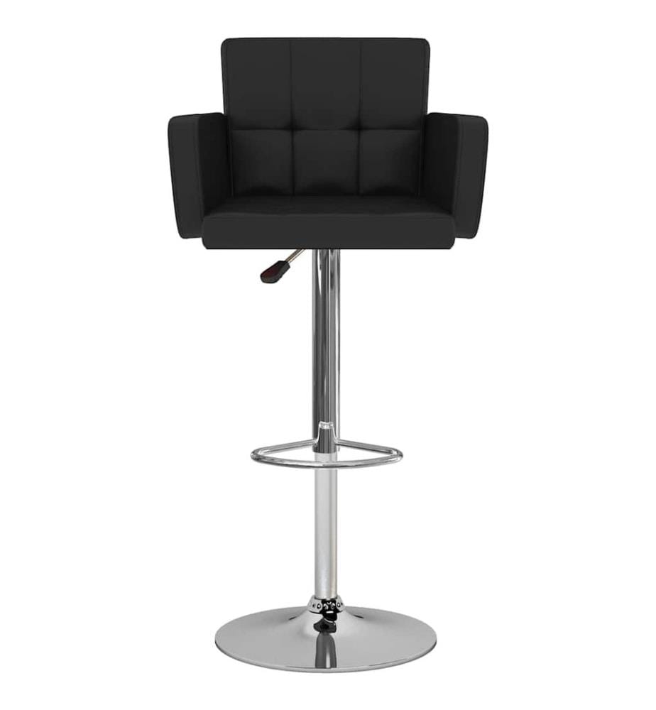 Tabourets de bar lot de 2 noir similicuir