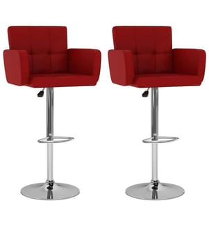 Tabourets de bar lot de 2 rouge bordeaux similicuir