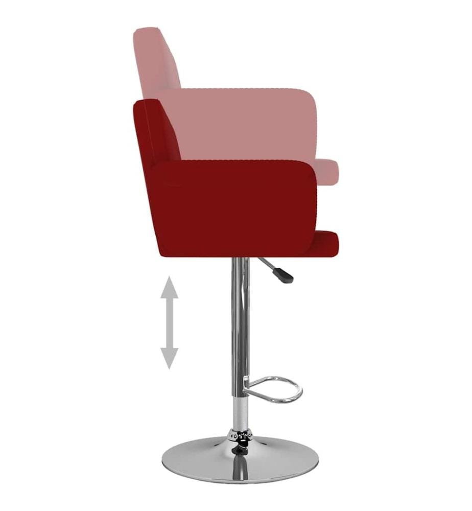 Barhocker 2 Stk. Weinrot Kunstleder