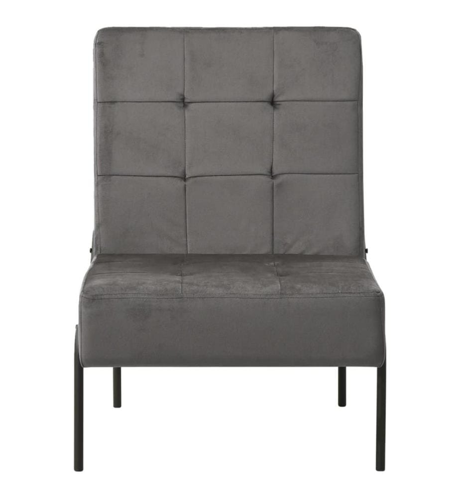 Chaise de relaxation 65x79x87 cm Gris foncé Velours