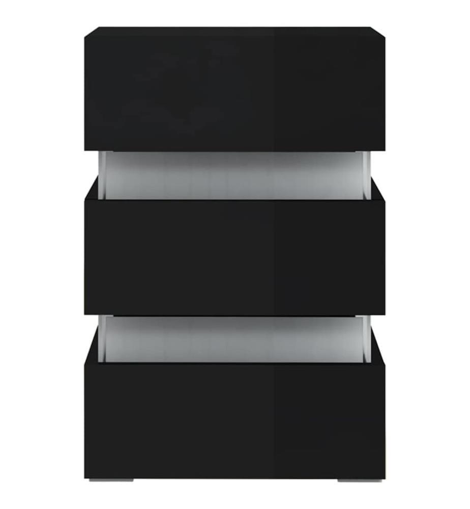 LED-Nachttisch Hochglanz-Schwarz 45x35x67 cm Holzwerkstoff