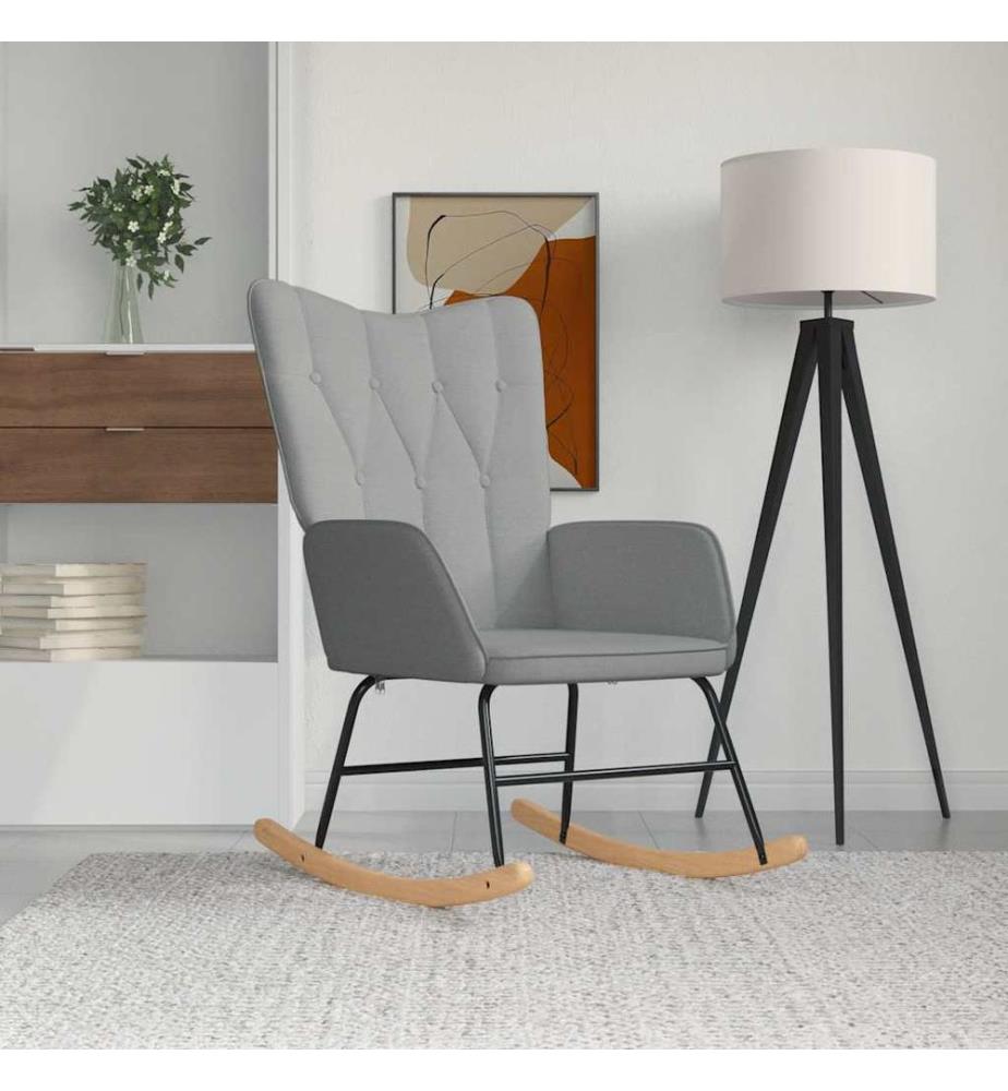 Chaise à bascule Gris clair Tissu