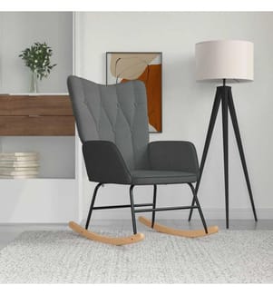 Chaise à bascule Gris foncé Tissu