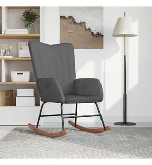 Chaise à bascule Gris foncé Velours