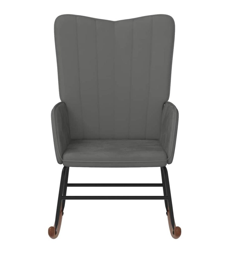 Chaise à bascule Gris foncé Velours