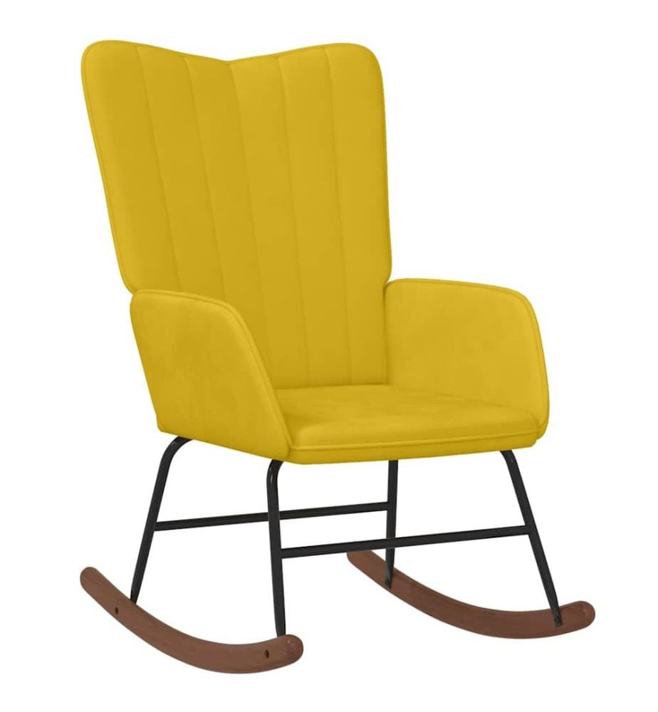 Chaise à bascule Jaune moutarde Velours
