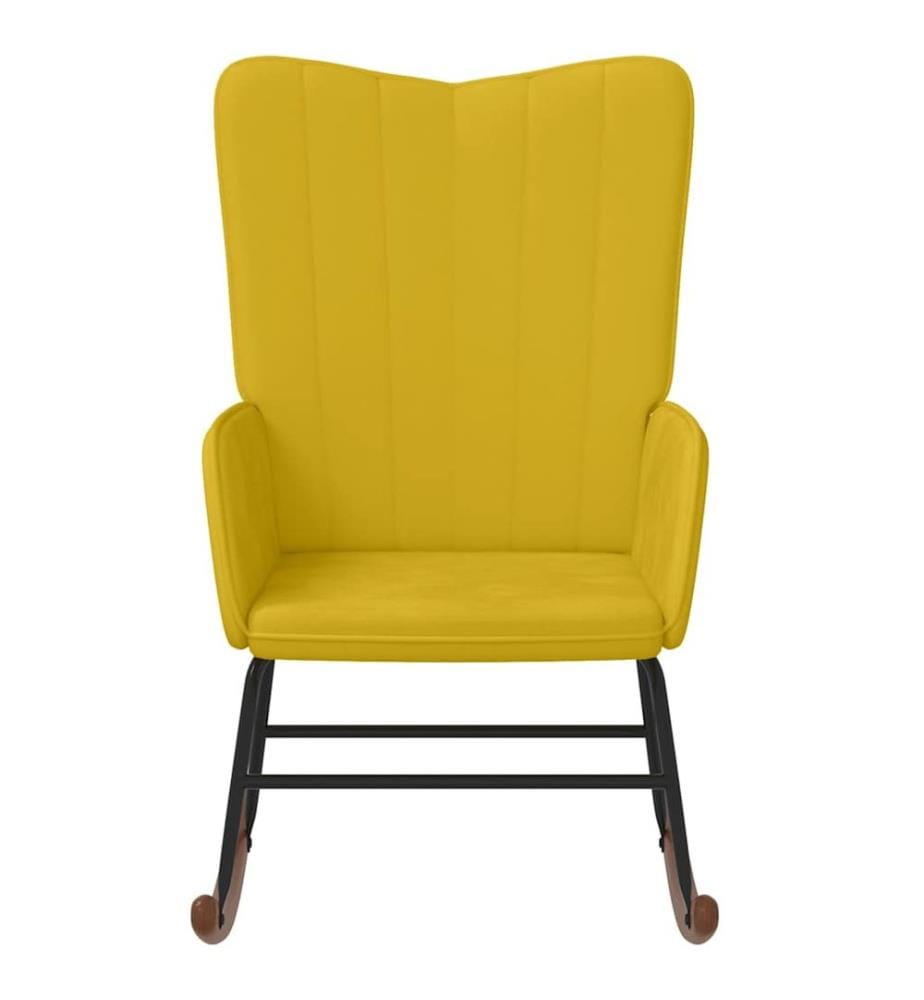 Chaise à bascule Jaune moutarde Velours