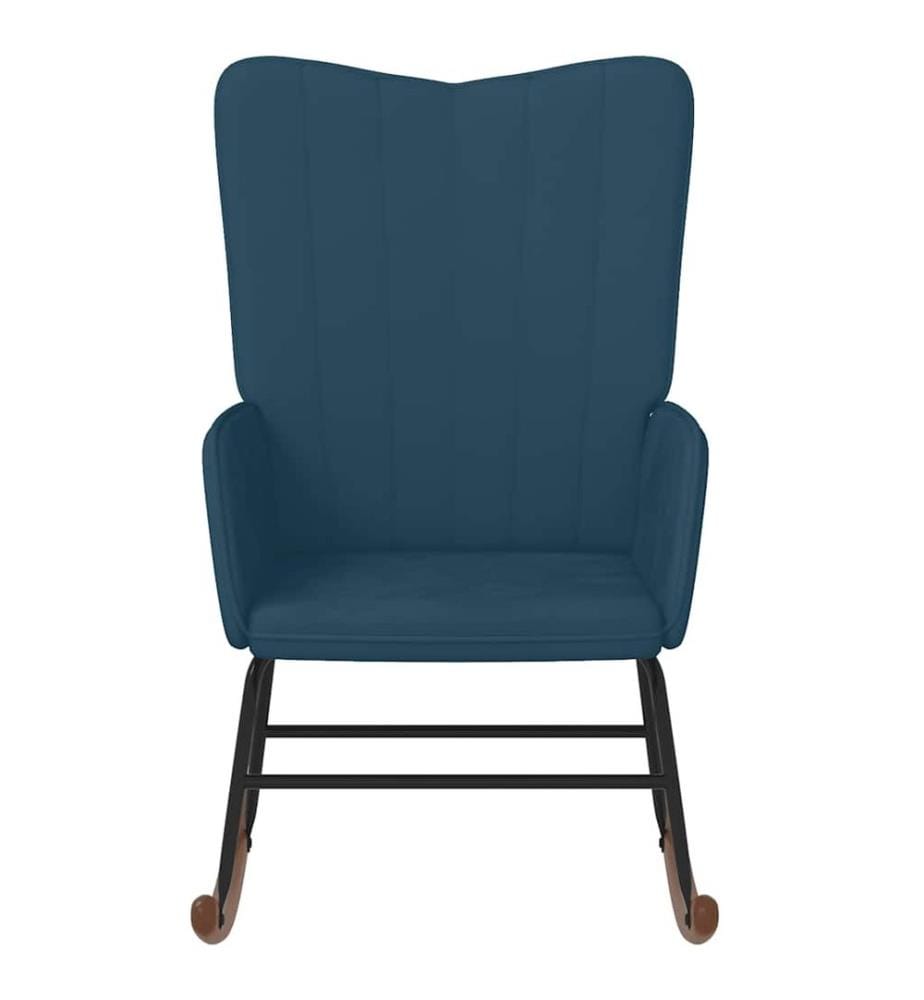 Schaukelstuhl Blau Samt