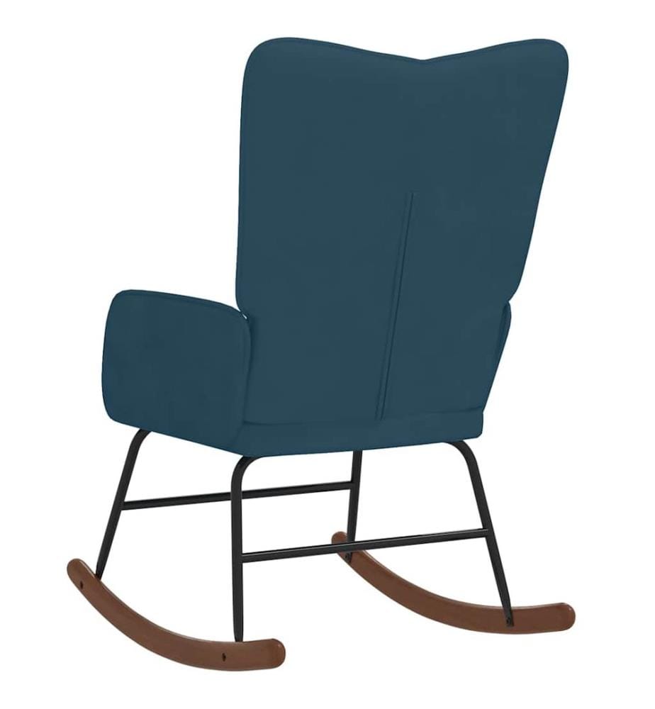 Schaukelstuhl Blau Samt