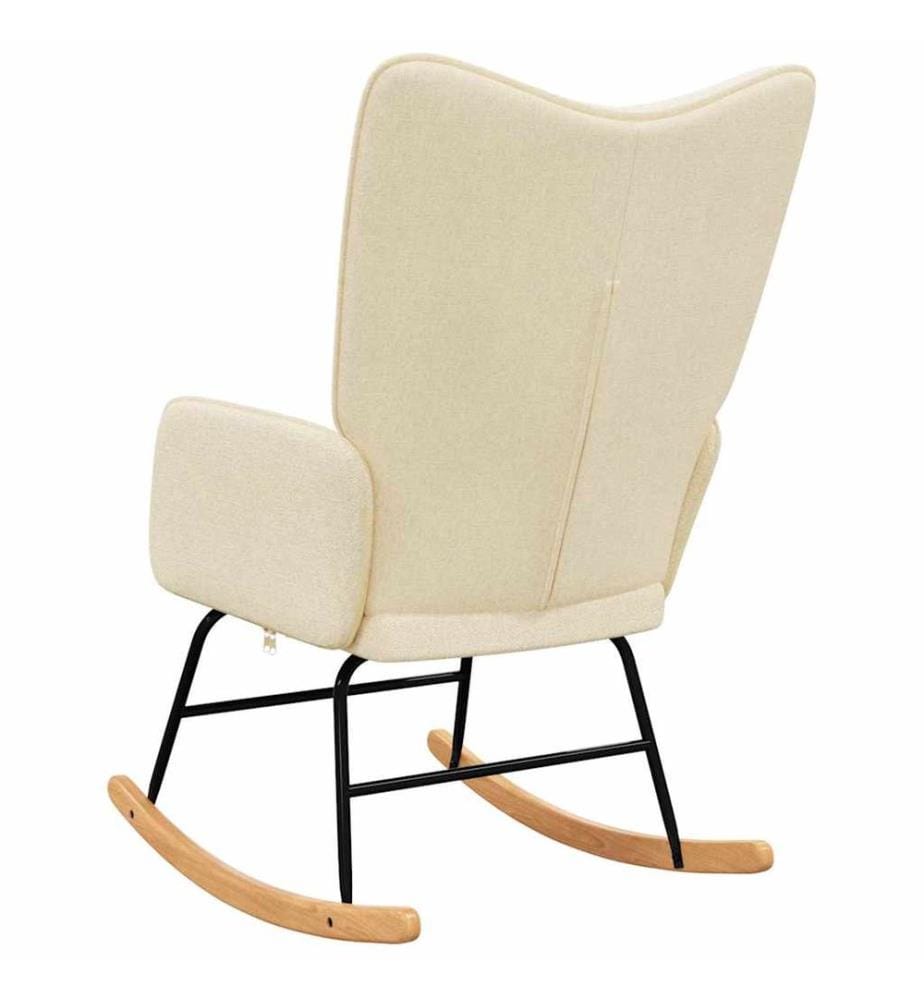 Schaukelstuhl Creme Stoff
