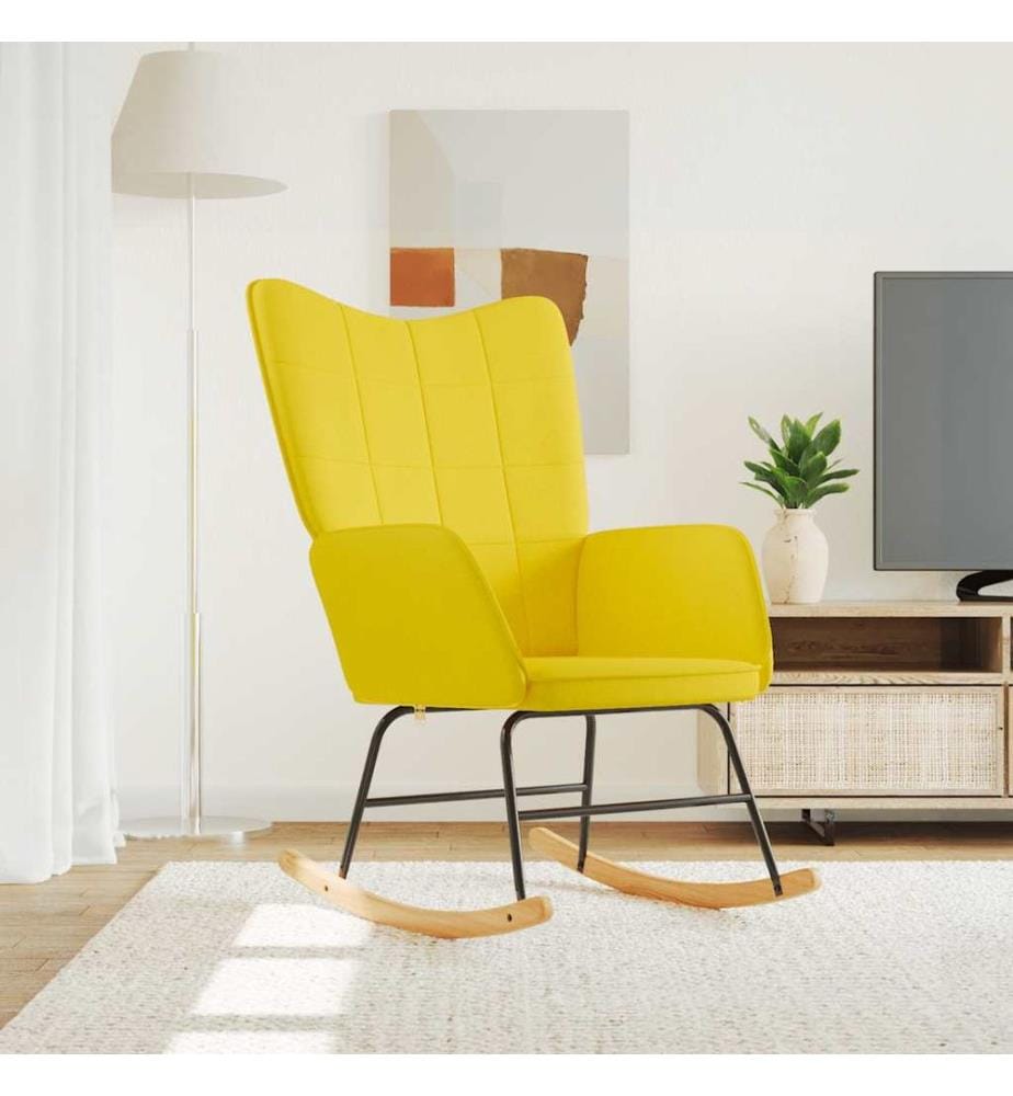 Chaise à bascule Jaune moutarde Tissu