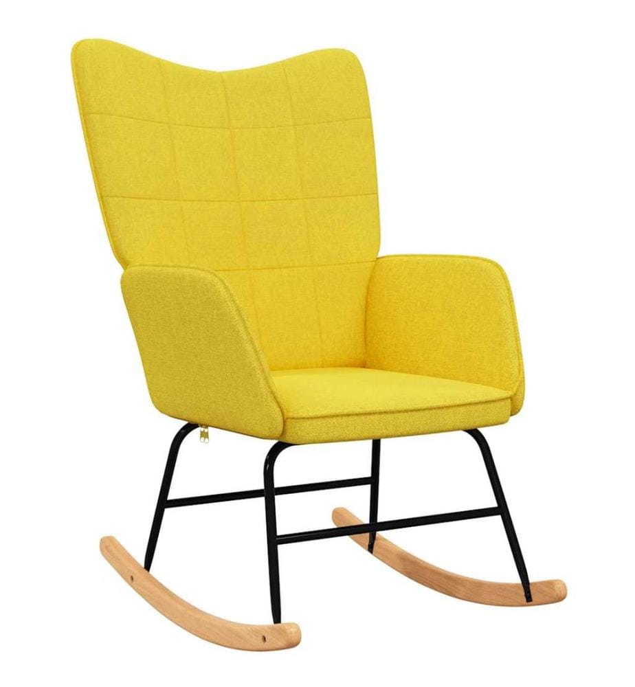 Chaise à bascule Jaune moutarde Tissu