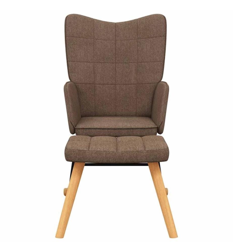 Schaukelsessel mit Hocker Braun Stoff