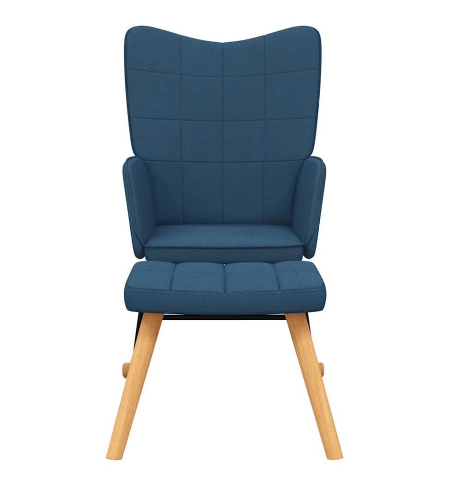 Schaukelsessel mit Hocker Blau Stoff