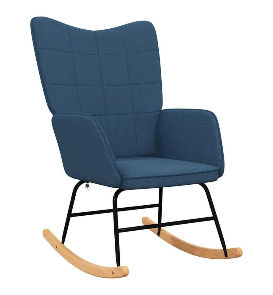 Schaukelsessel mit Hocker Blau Stoff