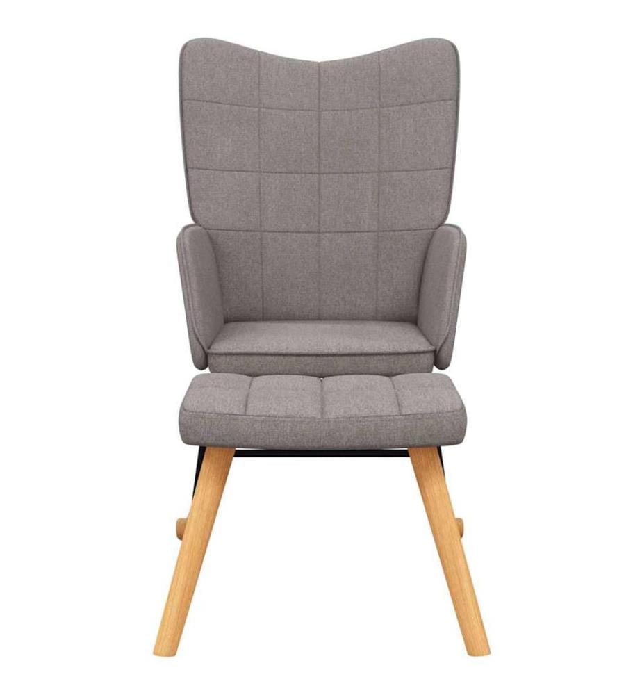 Schaukelstuhl mit Hocker Stoff Taupe