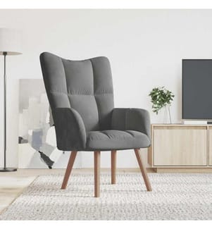Chaise de relaxation Gris foncé Velours