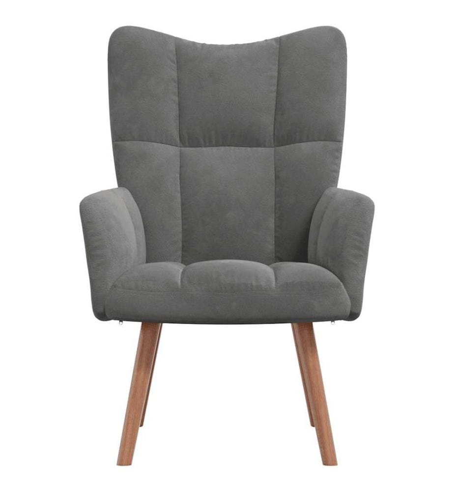 Chaise de relaxation Gris foncé Velours