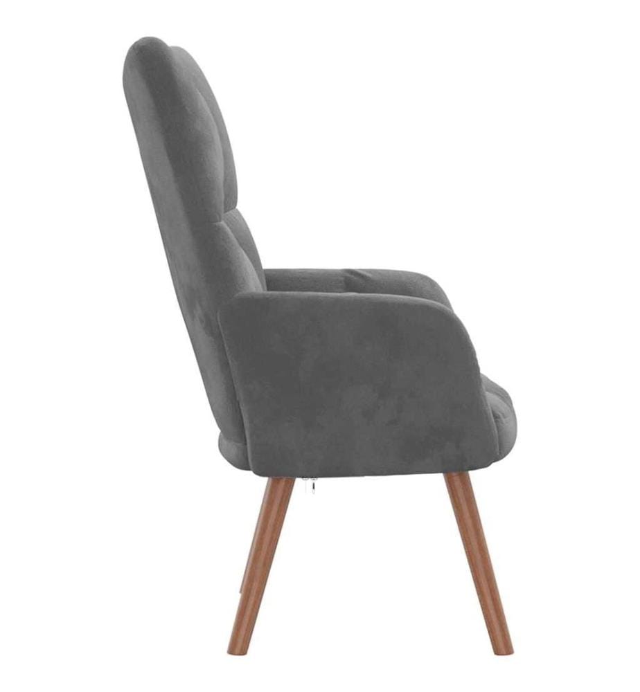 Chaise de relaxation Gris foncé Velours