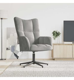 Chaise de relaxation Gris clair Velours