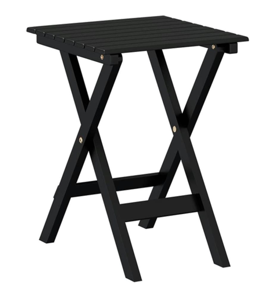 Chaise à bascule avec table pliable noir bois massif peuplier