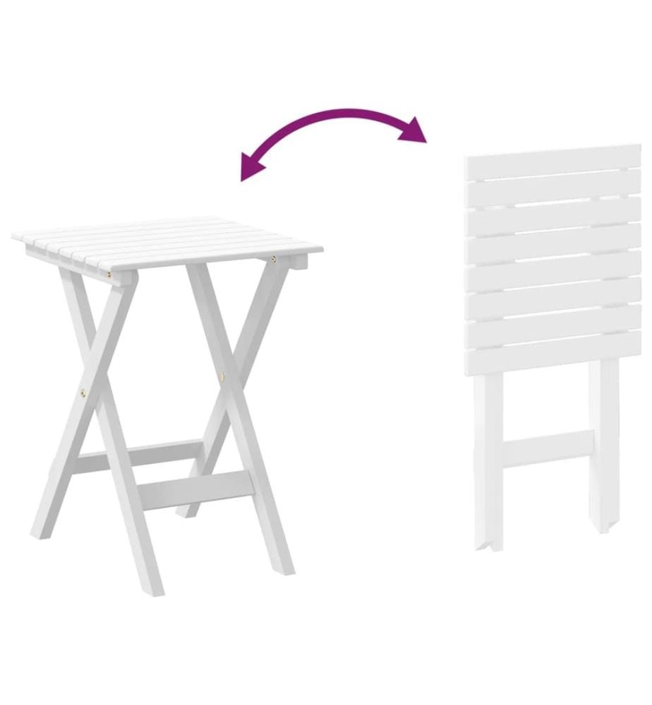 Chaise à bascule avec table pliable blanc bois massif peuplier