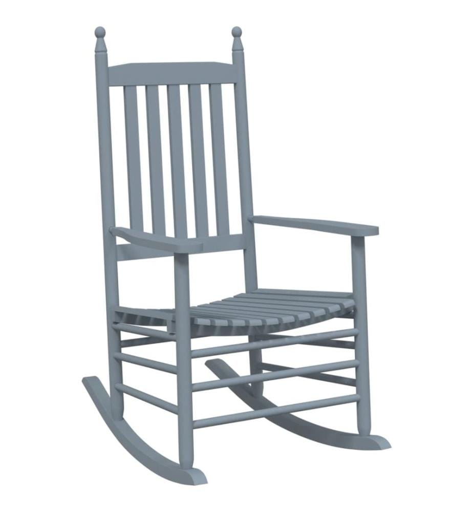 Chaises à bascule lot de 2 table pliable gris massif peuplier
