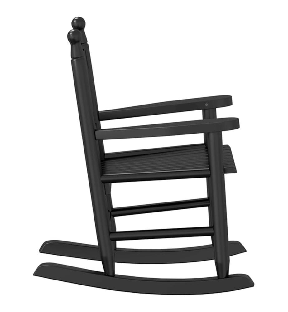 Schaukelstuhl für Kinder 2 Stk. Schwarz Massivholz Pappel