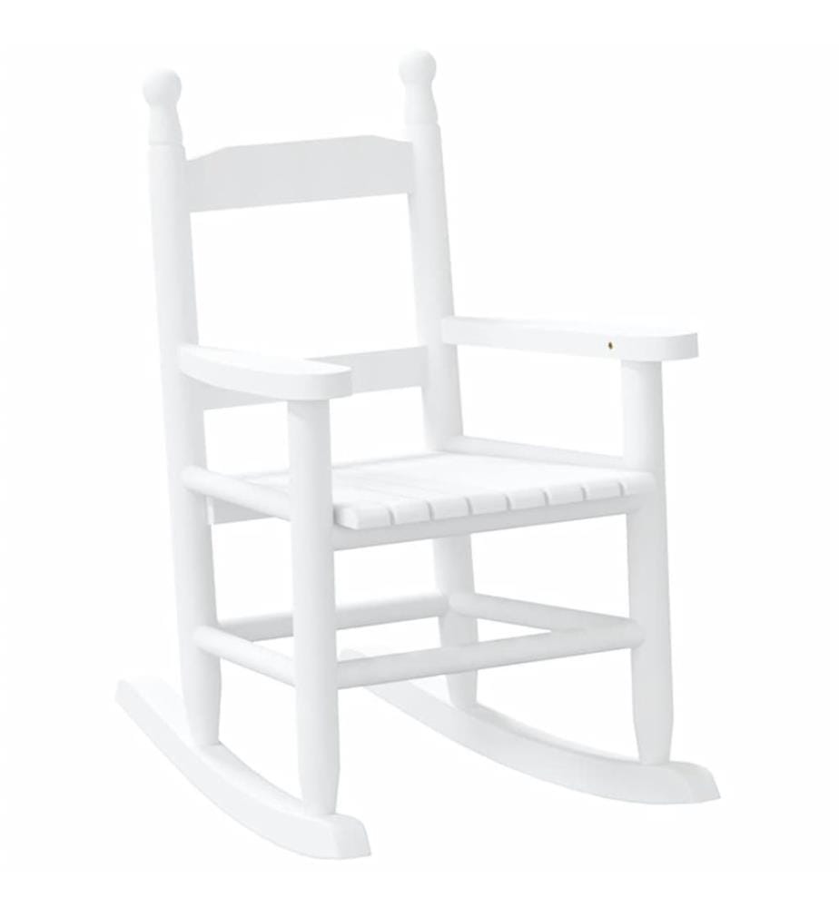 Schaukelstuhl für Kinder 2 Stk. Weiss Massivholz Pappel
