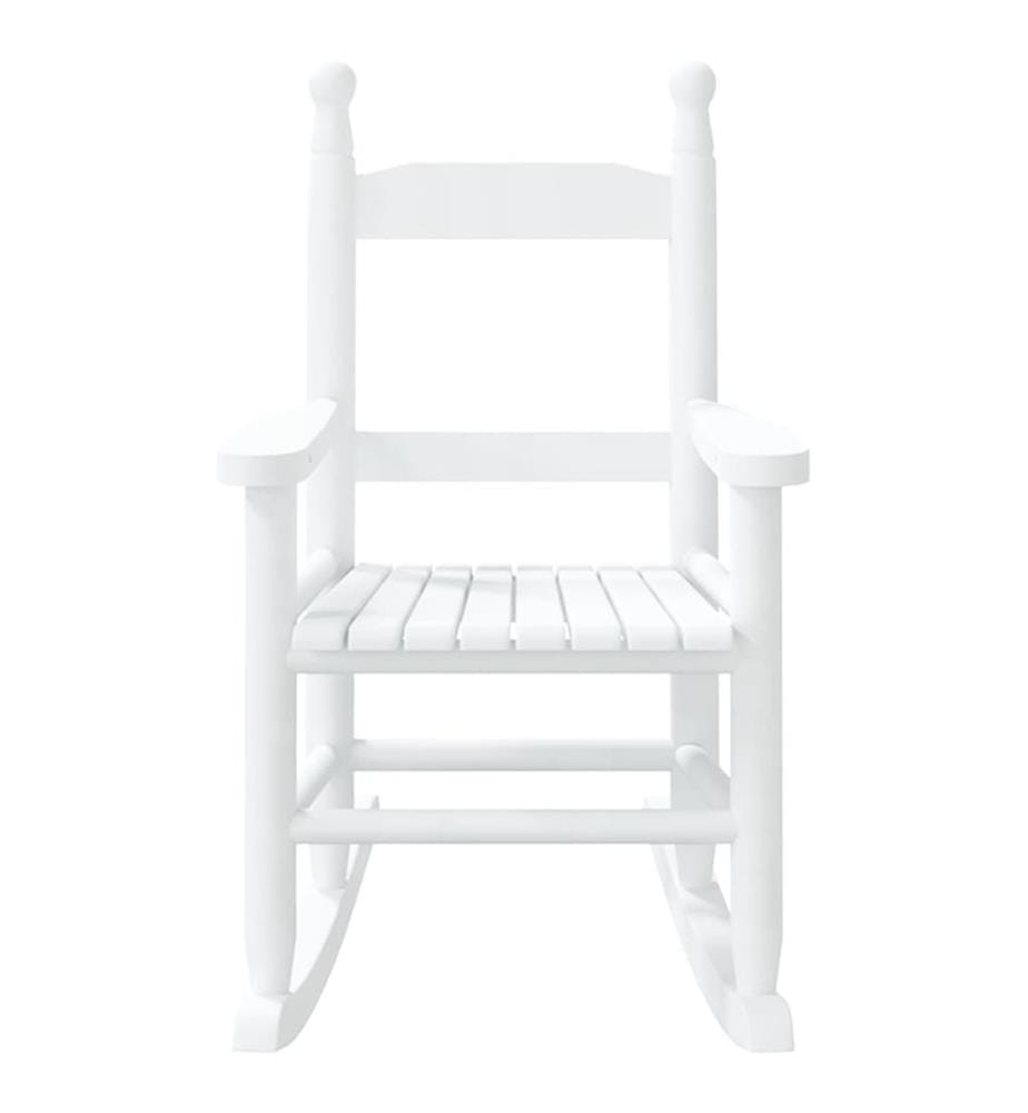 Schaukelstuhl für Kinder 2 Stk. Weiss Massivholz Pappel