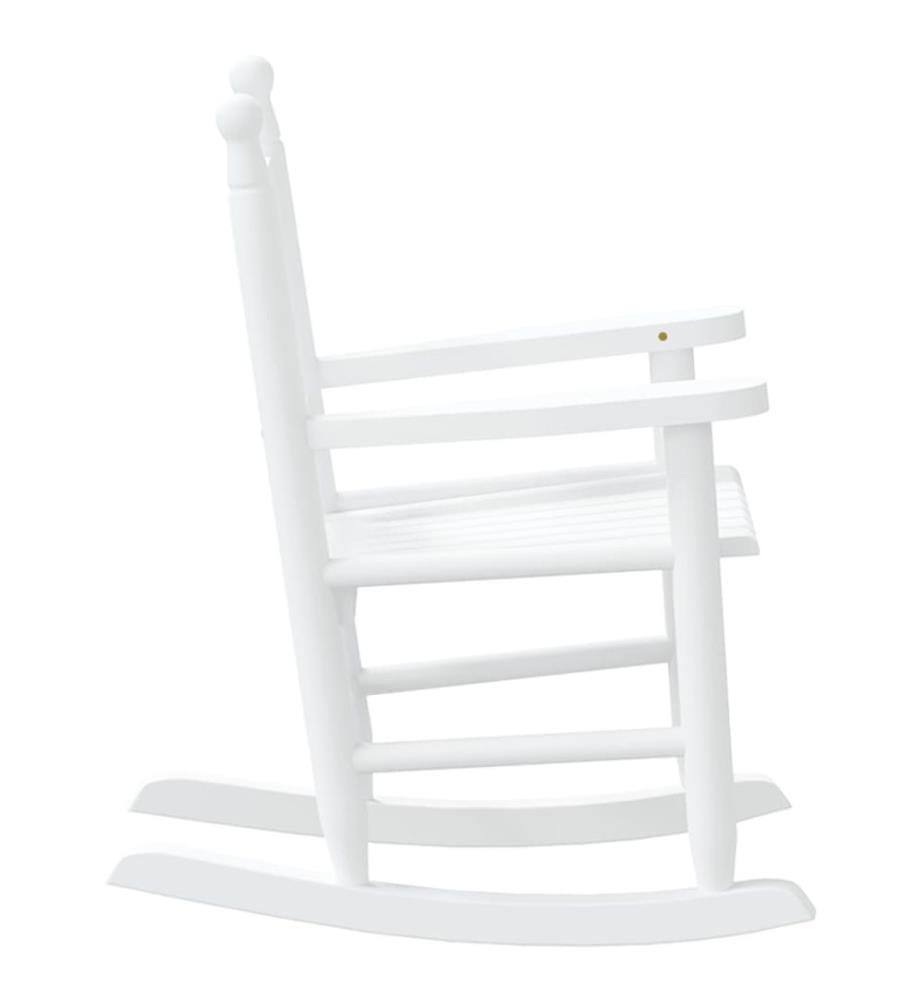 Schaukelstuhl für Kinder 2 Stk. Weiss Massivholz Pappel
