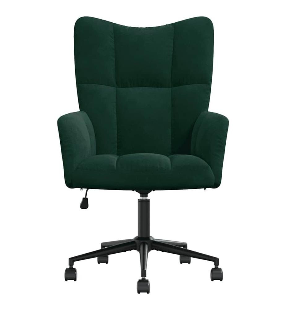 Chaise de relaxation Vert foncé Velours